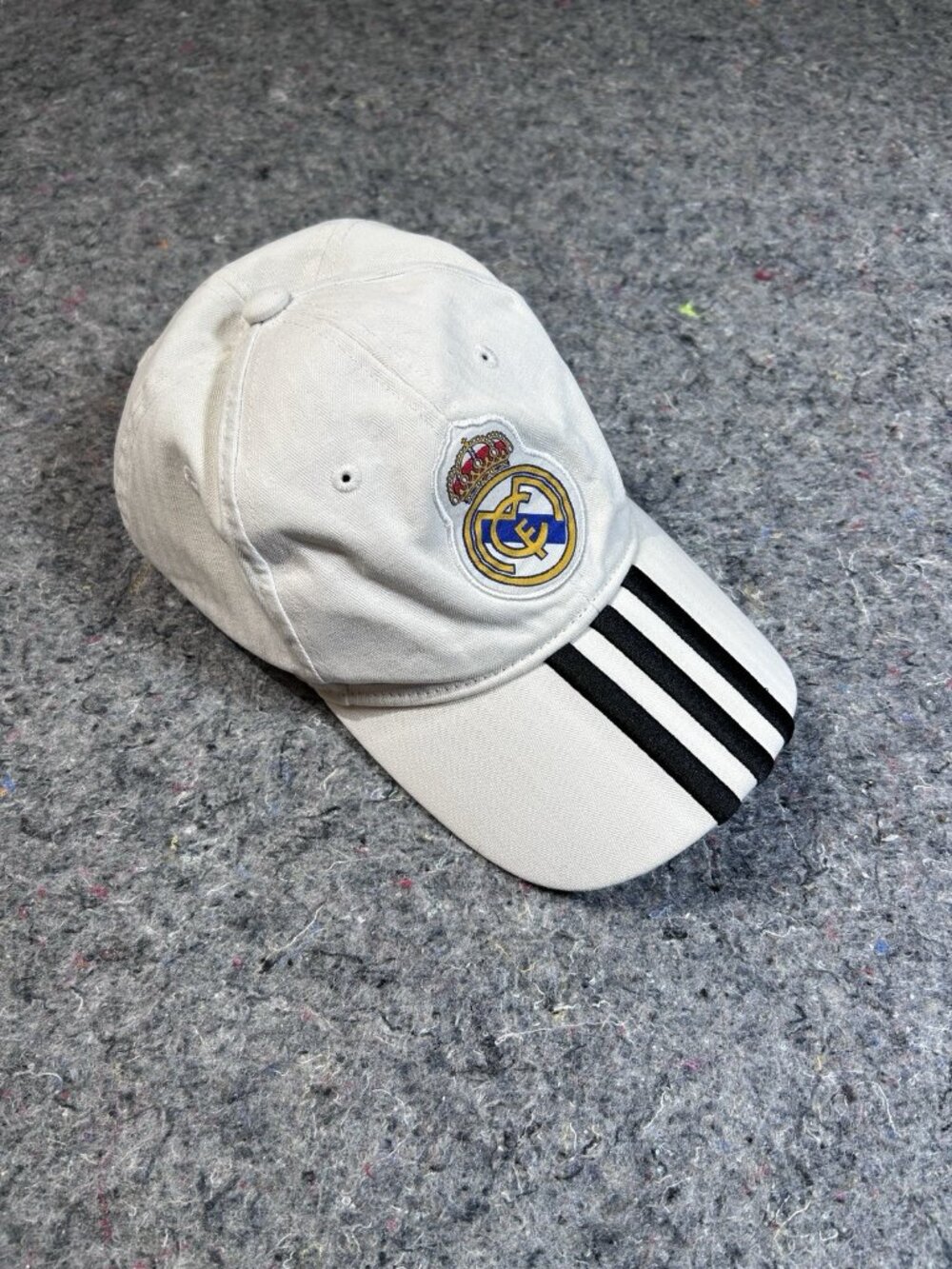 Adidas Real Madrid CF Cap Hat White Black 3 Stripes Adjustable Strapback 2014